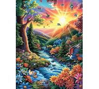 Paisaje de Arroyo al Atardecer Rompecabezas 500 Piezas Cartón para Expertos Cuentos de Hadas de Animales y Plantas Mejora Memoria Actividad Tiempo Libre Pack Completo Original 500 PCS