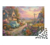 Paisaje de Casa Rural Puzzle de 1000 Piezas Juego de Puzzle 1000 Piezas Papel Puzzle para Adultos Jardín Otoñal Relajación Decoración Familiar Regalo 52x38cm/1000pcs