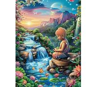 Paisaje de Cascada con una Chica Rompecabezas 500 Piezas Cartón Resistente para Mayores Mejora Atención Entrenamiento Memoria Diversión Grupal Detalle De Regalo 500 PCS