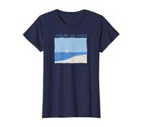 Paisaje de Cielo Azul y mar con velero Blanco y pájaros Camiseta