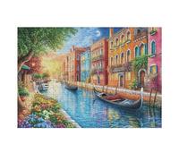 Paisaje de Ciudad de Canales de Venecia Puzzles 300 Piezas Construir Maquetas Rompecabezas para Adultos Desafío Intelectual Juguete Educativo 3D Moderno 300 PCS