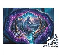 Paisaje de Cueva de Cristal Color Rompecabezas de 1000 Piezas para Adultos Portal de Amatista hacia Valle Montañoso Premium Robusto Desafiante Alivio del Estrés 70x50cm/1000pcs