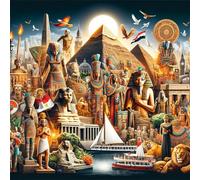 Paisaje de estatuas de la Cultura egipcia Puzzle 35 Piezas Rompecabezas para Adultos 35 Piezas Juego de desafiante Rompecabezas Familiar Regalo Adulto