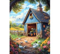 Paisaje de Granero Puzzles 300 Piezas Obra De Arte Colorido Animal-Planta fantástico Rompecabezas para Adultos Decoración Hogar Moderno DIY Creativo Desafío 300 PCS