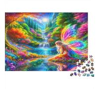 Paisaje de Hadas del arcoíris Puzzles 1000 Piezas Papel Reciclado para Adultos Puzzle para Adultos Juego Familiar Divertido y desafiante Actividad Divertida para casa Excelente Idea de Regalo
