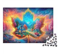Paisaje de Hojas de Otoño Rompecabezas de Papel Grueso Nebulosa cósmica Abstracta con Tonos Brillantes, Pack Juego Decorativo para la Familia 70x50cm/1000 Piezas