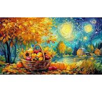 Paisaje de Hojas otoñales con árboles y río Puzzle para Adultos de 1000 Piezas - Juego edugatoivo & Relajación Idea Adultos 75x50/1000pcs