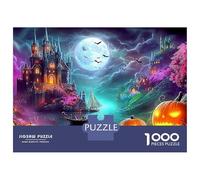 Paisaje de Invierno de fantasía 1000 Piezas Rompecabezas Imposible DecoracióN Familiar Castillo embrujado y Barco Jigsaw Juegos Educativos para Familiares Y Amigos 38x26cm/1000pcs