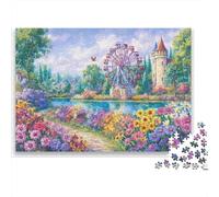 Paisaje de jardín 1000 Piezas Puzzle de Papel para Adultos Papel Grueso Ecológico Formación Mental Alivio del estrés Decoración hogar 38x26cm/1000pcs
