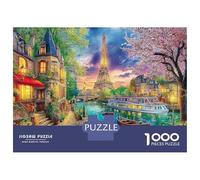 Paisaje de la Aldea de Primavera 1000 Pieza Río de París Stock De Cartas Premium Rompecabezas Conjunto para Adultos Presente Divertido Desafío Educativo Regalo 52x38cm/1000pcs