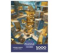 Paisaje de la Biblioteca Gigante Puzzles Imposible,desafío for Adults Interesante Juego EduGatoivo 1000 Piezas Obra De Arte De Juego De para Adultos, Regalos A Partir De 14 Años 38x26cm/1000pcs