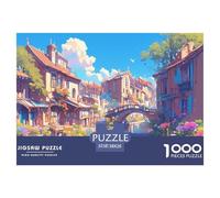 Paisaje de la Ciudad del Canal Material De Papel Resistente Buen Rompecabezas, Apto para Relax En Casa Y Hobbies Personales 38x26cm/1000pcs