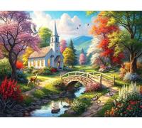 Paisaje de la Iglesia de Grove Puzzle 500 Piezas,Rompecabezas DIY Adultos,Puzle Clásico para Adultos Entretenimiento Creativo, Juegos Desafiantes