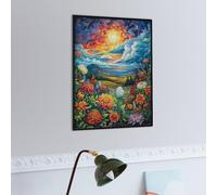 Paisaje de mar de Flores al Atardecer Puzzle 300 Piezas Hogar Decoración Animales y Plantas Rompecabezas para Hombres Y Mujeres 3D DIY Creativo Aliviar Estrés Desafío Intelectual 300 PCS