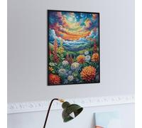 Paisaje de mar de Flores al Atardecer Puzzles 300 Piezas Obra De Arte Abstracta Animales y Plantas Rompecabezas para Adultos Decoración Hogar Moderno DIY Creativo Desafío 300 PCS