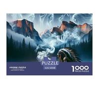 Paisaje de Montaña Puzzle para Adultos Puzzle de 1000 Piezas Cultura Indígena Relajación Concentración Hogar 52x38cm/1000pcs