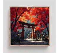 Paisaje de otoño Diamond Painting Adultos, Arquitectura Cuadros de Diamantes, 5D Puzzle Diamantes Cuadros en Punto de Cruz Diamond Art Painting Kit, Decoración Pared Hogar Regalo 30x30cm ou6-i34