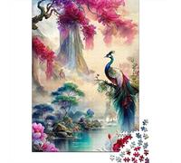 Paisaje de Pavo de fantasía Puzzle De 1000 Trozos Papel Grueso Rompecabezas Compatible con Tabla Personas Que Aman Entrenamiento Cerebral 70x50cm/1000pcs