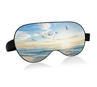 Paisaje de playa Máscara para dormir con los ojos vendados Blackout Cooling Funny Eye Mask para dormir con tira elástica para mujeres y hombres