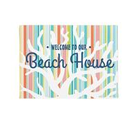 Paisaje De Rayas Coral De Casa De Playa, Oferta Fascinante Tapete Entrada Material Resistente Alfombra Atrapapolvo Suave Felpudo Entrada para Casa Accesorios para El Hogar Puerta Trasera Delanter