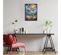 Paisaje de Rosas del mar de Nubes Puzzle 300 Piezas Maquetas Construir 3D Detalladas Animales y Plantas Rompecabezas Educativo para Familia Aliviar Estrés Estera Portátil Moderno 300 PCS