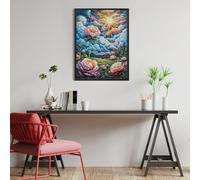 Paisaje de Rosas del mar de Nubes Puzzles 500 Piezas Decoración Hogar 3D Elegante Animales y Plantas Rompecabezas Familiar para Adultos Obra De Arte Colorido DIY Creativo 500 PCS