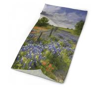Paisaje De Texas Bluebonnets Impreso Calentador De Cuello 26X30Cm Durable Polainas De Cuello Protección UV Bufanda Facial para Adulto Pesca Cámping