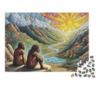 Paisaje de Valle primitivo Puzzle de 1000 Piezas Papel para Adultos Vista del Amanecer Juego de Puzzle 1000 Piezas Relajación Enfoque Regalo Decoración Hogar 52x38cm/1000pcs
