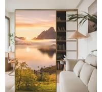 Paisaje del Amanecer Cristal Ventana Lamina Ventana Privacidad de Mampara Ducha Sin Cola Electricida Estática Autoadhesivo Facíl Desmontar y Reutilizar de Baño Cocina Oficina 50x140cm