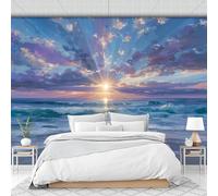Paisaje Del Amanecer En El Mar Mural De Papel Pintado,Mural De Pared Con Efecto 3D,Papel Tapiz Fotográfico Para Dormitorio,Sala De Estar,Decoración De Restaurante-200X140Cm