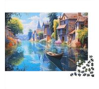 Paisaje del Canal de Venecia Rompecabezas Imposible,desafío para Adultos Juego EduGatosivo 1000 Piezas Obra De Artee De Juego De para Adultos Y Niños 1000pcs (75x50cm)