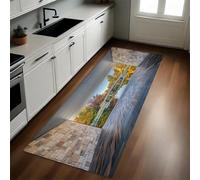 Paisaje del Parque Alfombra de Cocina Construyendo un Puente de Arco sobre el Lago 50 x 140 cm Antideslizante Alfombrilla Rectangular de Microfibra de Diseño Moderno