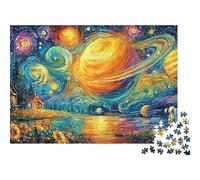 Paisaje del Planeta Estrellado Extra Thick Cardboard Decoración de Escena cósmica Jigsaw Puzzle Bundle Stress Relief Indoor Leisure Gift for Family Puzzle Lovers Senior Jigsaw Fans 52x38cm/1000pcs