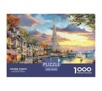 Paisaje del río al Atardecer en París 1000 Puzzles Adults Puzzle Kids Age Gifts Family Games Unique Gifts Challenge High Difficulty 70x50cm/1000pcs