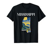 Paisaje del Río Dentro del Mississippi Mapa Van Gogh Arte Camiseta