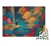 Paisaje del río fantasía Rompecabezas 1000 Piezas Papel DIY Regalo Navidad Adultos Familia Acertijos Inteligentes Ilustrados 38x26cm/1000pcs