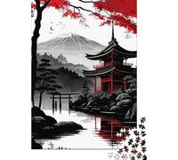 Paisaje del Templo japonés 1000 Piezas Stock De Cartas Premium Rompecabezas Premium Fans De Adolescentes 12-18 Años Difícil Desafío Decoración De Paredes 52x38cm/1000pcs