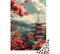 Paisaje del Templo japonés Set De 1000 Piezas Papel Reciclado Puzzle Familiar Aficionados A Los Rompecabezas Atractivo Ocio En Casa Fácil Almacenar 52x38cm/1000pcs