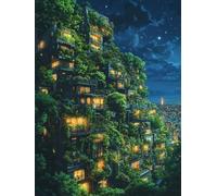 Paisaje Diamond Painting, 5D Diamond Painting Adultos Ciudad, DIY Manualidades Adultos Kit Punto de Cruz, Cuadro Diamantes Cristal Bordado Artesanía, Decoración Hogar, Regalo Mujer 60x70cm fjh-9840