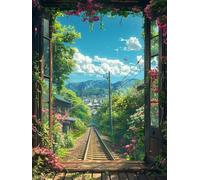 Paisaje Diamond Painting, 5D Diamond Painting Adultos Nube, DIY Manualidades Adultos Kit Punto de Cruz, Cuadro Diamantes Cristal Bordado, Pintura de Diamante para Decoración Hogar 40X50cm B-8604