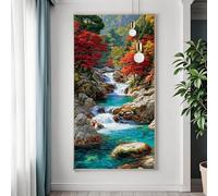 Paisaje Diamond Painting Adultos, 5D Grande Diamond Painting Kit Completo, Pintura de Diamante Cascada Punto de Cruz Puzzle Art, DIY Cuadrado Crystal Artesanía para Decoracion Hogar 90x180 cm B-0