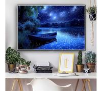 Paisaje Diamond Painting Adultos Bote Diamond Painting Kit Completo, DIY 5D Manualidades Niños kit Punto de Cruz Cristal Pintura De Diamante Pintar por Numeros Para Home Decoration 70x90cm 0M-1315