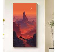 Paisaje Diamond Painting Adultos, Diamond Painting Desierto Pintura de Diamante para Niños DIY 5D Strass Bordado Punto de Cruz Puzzle Dibujos con Diamantes Kit para Decoración Hogar 100x200cm v7-30fr