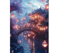 Paisaje Diamond Painting Adultos, Diamond Painting Kit Completo, Lago Pintura de Diamante, Bricolaje Dibujo de Diamantes Set, Punto de Cruz Cristal para Principiantes Decoración Hogar 80x120cm c-1504