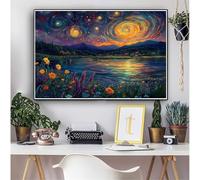 Paisaje Diamond Painting Adultos Flor Diamond Painting Kit Completo, DIY 5D Manualidades Niños kit Punto de Cruz Cristal Pintura De Diamante Pintar por Numeros Para Home Decoration 80x100cm 0M-1409