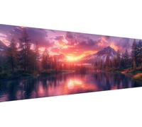 Paisaje Diamond Painting Adultos Grande XXL 80x160cm Kit Completo, 5D DIY Pintura de Diamante con Diamantes Redondos, Decoración Pared Salón, Renovación Hogar Primavera, Arte Mural, Atardecer Y1-579