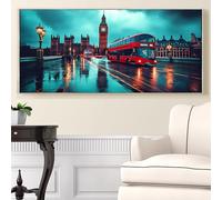 Paisaje Diamond Painting Adultos Grande XXL Londres Diamond Painting Kit Completo, 5D DIY Ronda Pintura de Diamante Cuadro Diamantes Punto de Cruz Set para Decoración Pared Hogar 80x160cm, Model133