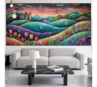 Paisaje Diamond Painting Flor Grande Diamond Painting Kit Completo Pintura,Dibujos con Diamantes 5D Punto de Cruz,DIY Puzzle Diamantes para Manualidades Arte para Decor Hogar Regalo,60x180cm LK-314