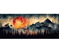 Paisaje Diamond Painting Grande 80x160cm, 5D Diamond Painting Adultos Abstracto, DIY Manualidades Adultos Kit Punto de Cruz, Cuadro Diamantes de Imitación Kit Bordado, Decoracion Hogar 0-4261