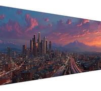 Paisaje Diamond Painting Kit Completo, 5D Diamond Painting Ciudad Pintura Diamante Niños DIY Cristal Strass Punto de Cruz Manualidades Puzzle Diamantes Principiante, Decoración Hogar 50x100cm p4-v18